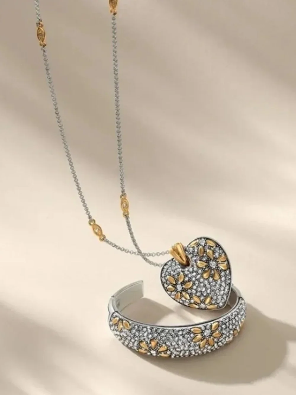 🌼🆕 NWT Brighton Garden Of Love Heart Convertible Necklace $228